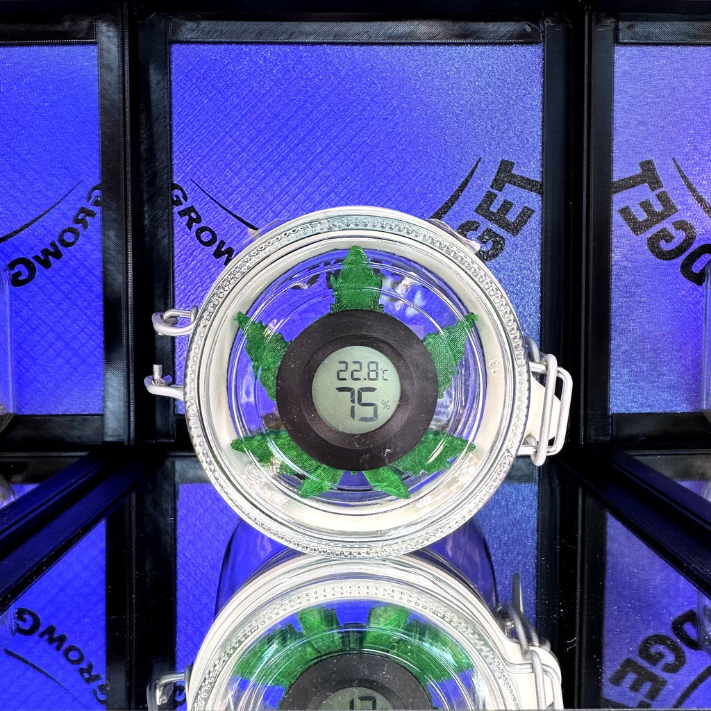 Thermo-/Hygrometer-Halterung für Einmachglas (inkl. Hygrometer, Ø 7 cm Deckel-Innenseite)
